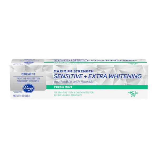 Kroger Fresh Mint Sensitive Extra Whitening Toothpaste for Sale Online - Pinedale General Store