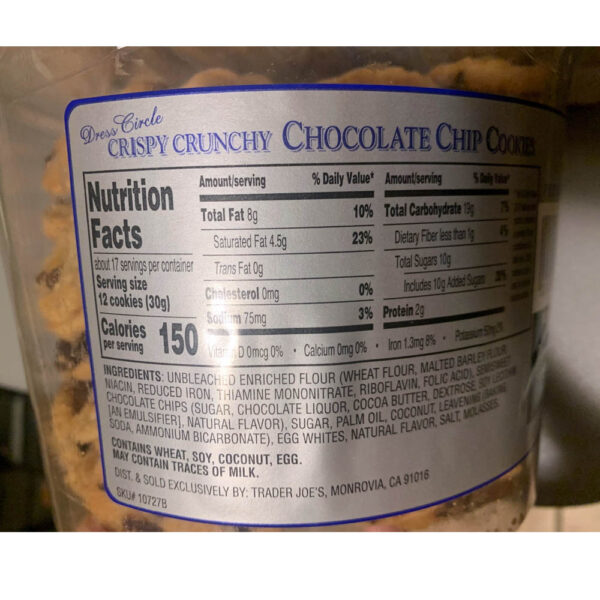 Trader Joe's Dress Circle Crispy Crunch Chocolate Chip Cookies for Sale Online - Pinedale General Store