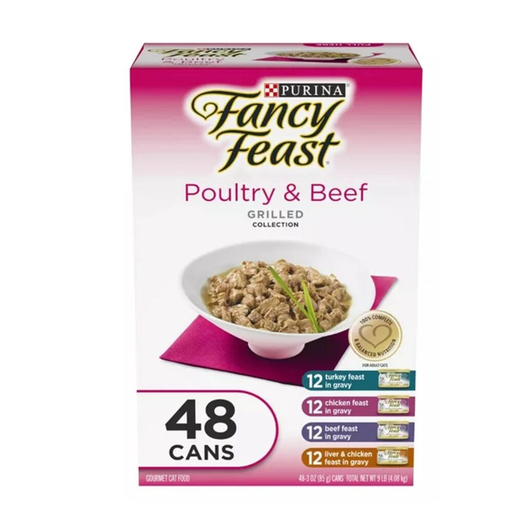 Fancy Feast Canned Grilled Poultry & Beef Wet Cat Food Variety Pack 3 oz Cans 48 ct For Sale Online in Arizona - Pinedale General Store