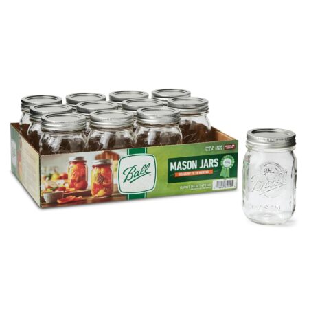 Ball Regular Mouth 16oz Pint Mason Jars with Lids and Bands 12 Count For Sale Online in Arizona - Pinedale General Store